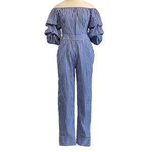 SHEIN Striped Off Shoulder Jumpsuit